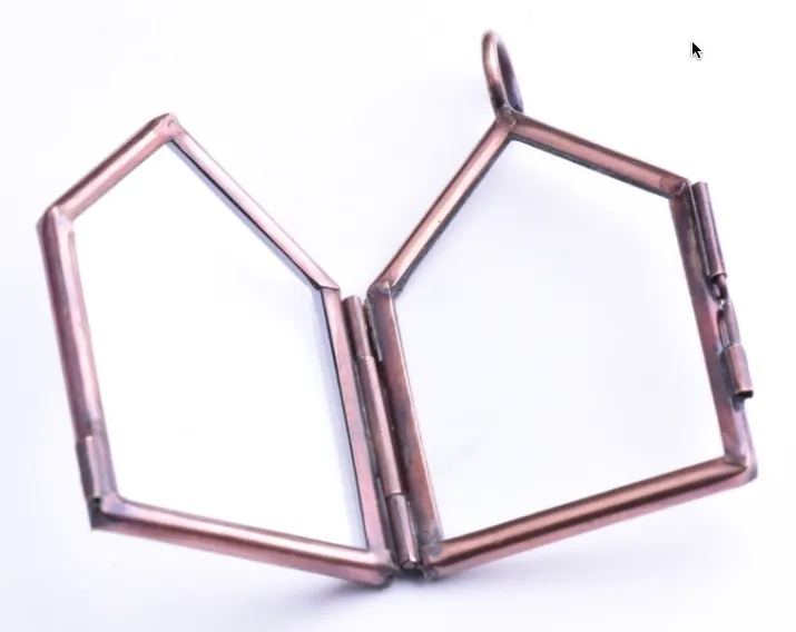 2x1in House, Antiqued Copper Our Glass Frame Pendants pk/6